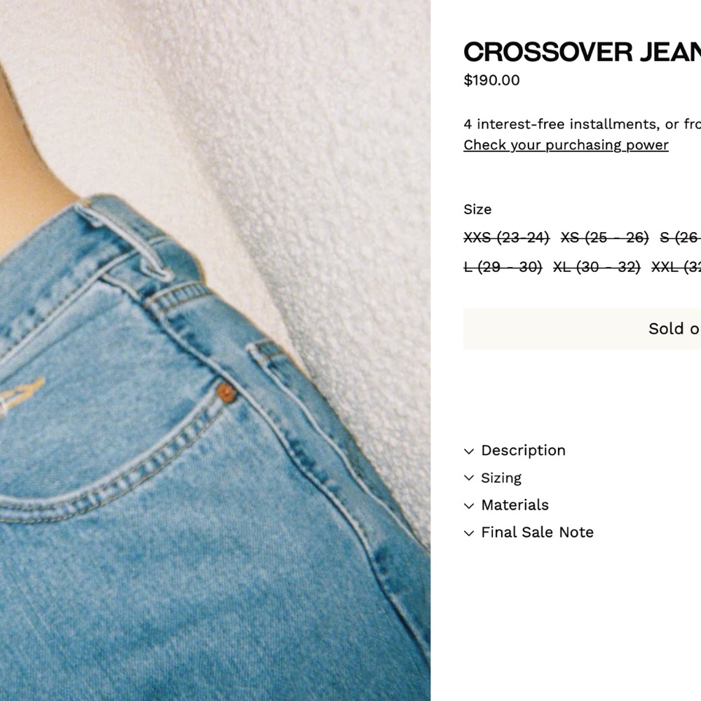 Crossover jeans